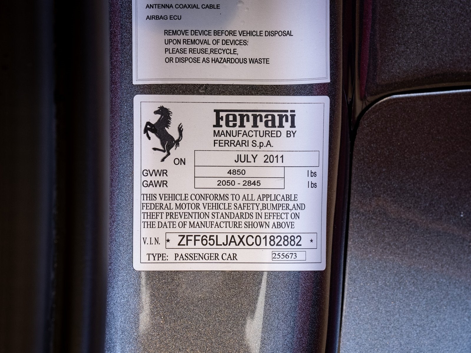 2012 Ferrari California Base