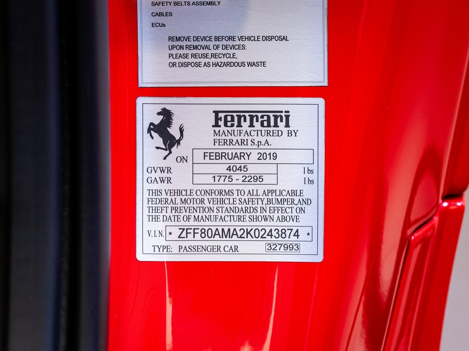 2019 Ferrari 488 Spider Base