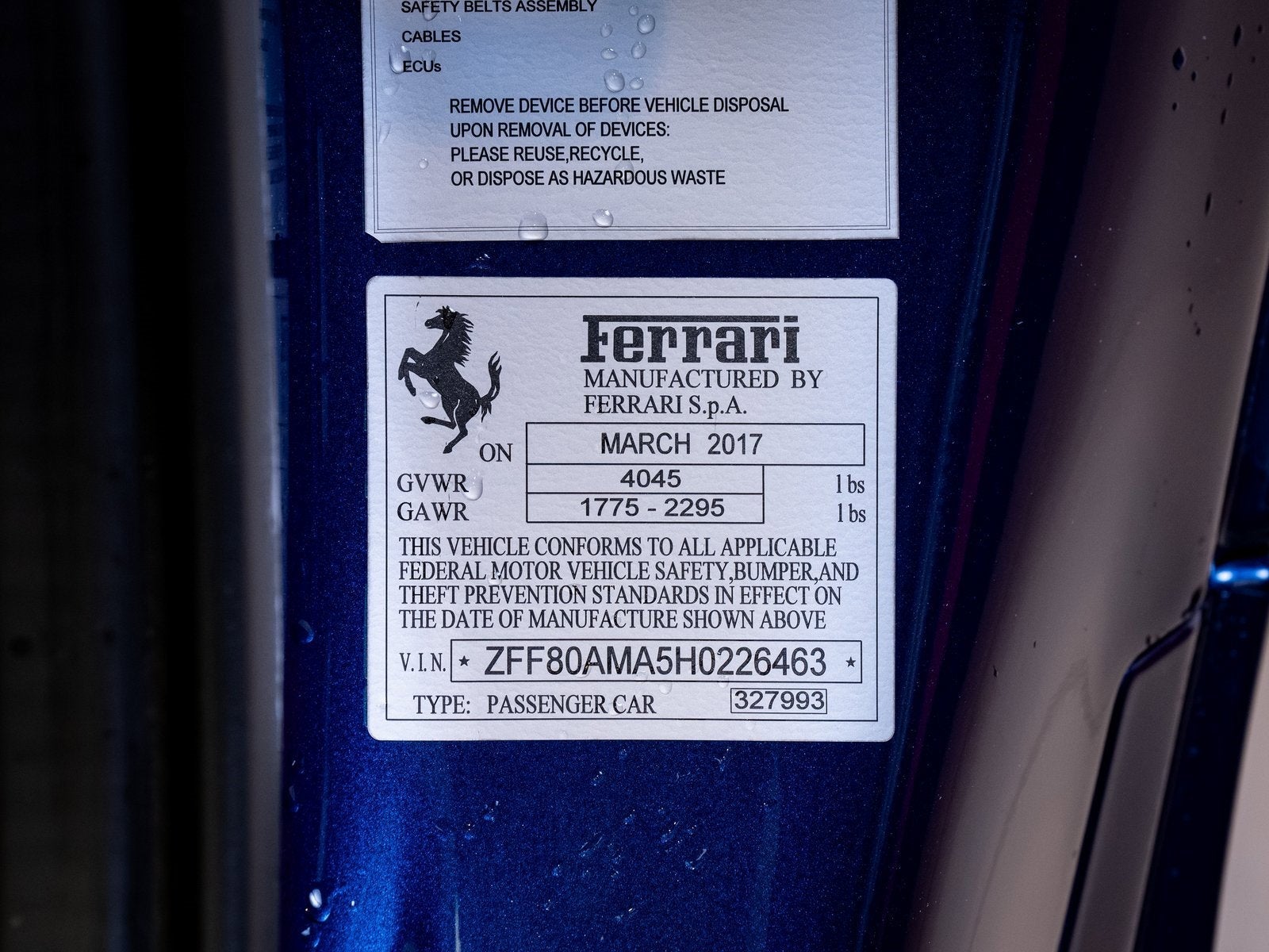 2017 Ferrari 488 Spider Base