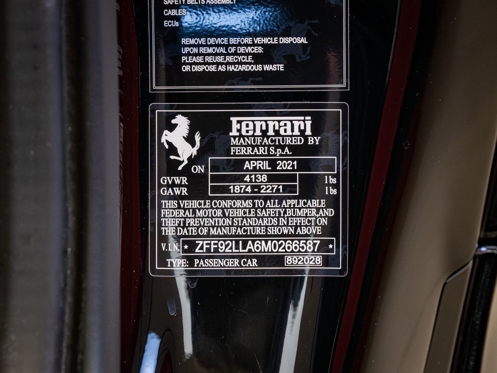 2021 Ferrari F8 Tributo Base