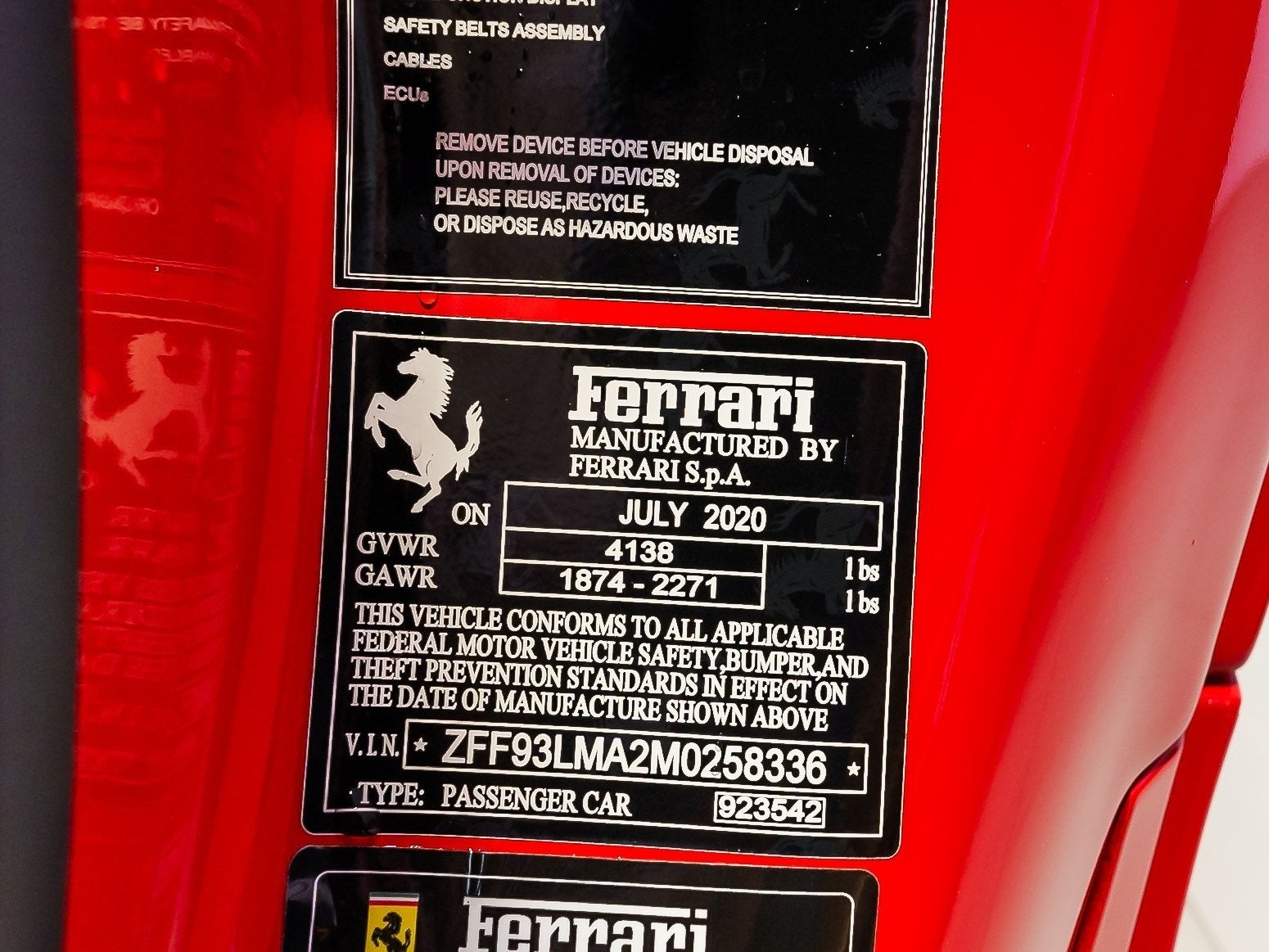 2021 Ferrari F8 Spider Base