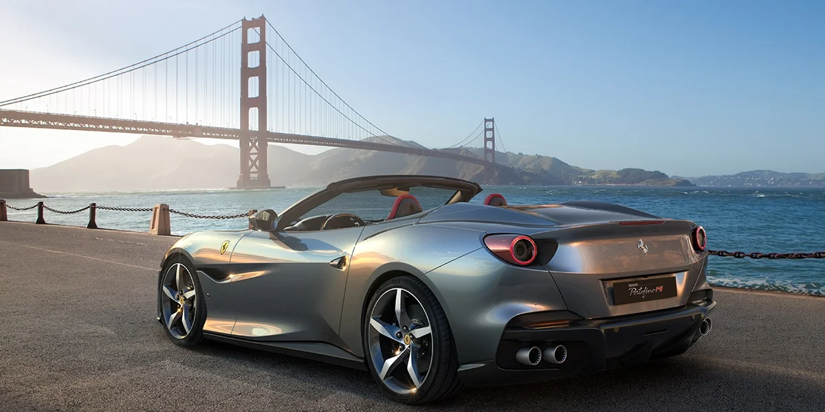 Ferrari Portofino M front view on open highway