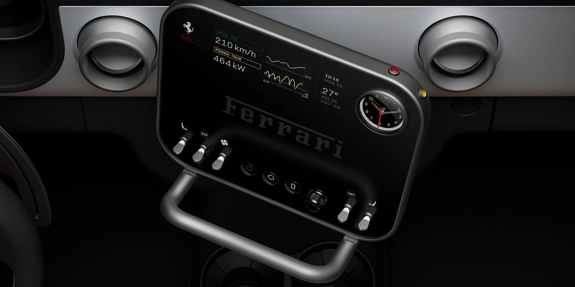 Interior of %(YEAR) Ferrari %(MODEL).